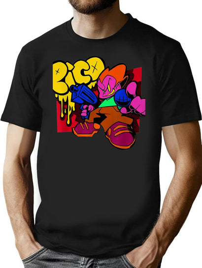 Friday Night Funkin Pico T-Shirt for Men & Women, T-Shirts Graphic Tee - Black