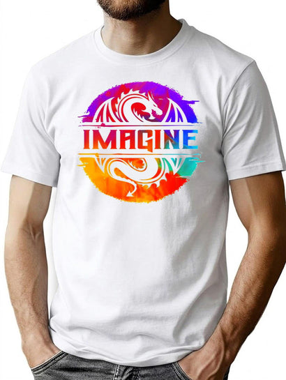Full Colour Imagine-Dragons T-Shirt for Men & Women, T-Shirts Graphic Tee - Black