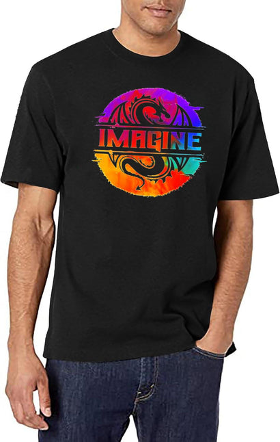 Full Colour Imagine-Dragons Black T-Shirt - Black
