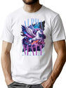 Funny Alpha Male Unicorn Concert Bootleg Graphic T-Shirt - White