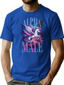 Funny Alpha Male Unicorn Concert Bootleg Graphic T-Shirt - Blue