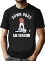 Funny Baseball Down GOES Anderson Premium Heavyweight Cotton T-Shirt - Black