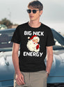 Funny Big Nick Energy Santa Vintage Xmas T-Shirt for Men & Women, T-Shirts Graphic Tee - Navy