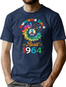 Funny Birthday Quote Awesome Since April 1964 Retro Birthday T-Shirt for Men & Women, T-Shirts Graphic Tee - Navy