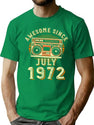 Funny Birthday Quote Awesome Since July 1972 Cool Birthday T-Shirt for Men & Women, T-Shirts Graphic Tee - Green