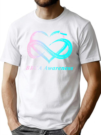 Funny Brca Warrior I'M Fine Breast Cancer Awareness T-Shirt for Men & Women, T-Shirts Graphic Tee - Black