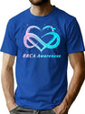 Funny Brca Warrior I'M Fine Breast Cancer Awareness T-Shirt for Men & Women, T-Shirts Graphic Tee - Blue