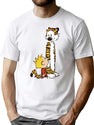 Funny Calvin and Hobbes (2) Premium Heavyweight Cotton T-Shirt - White