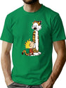 Funny Calvin and Hobbes (2) Premium Heavyweight Cotton T-Shirt - Green