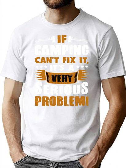 Funny Camping T Shirt Sayings If Camping Can'T Save T-Shirt for Men & Women, T-Shirts Graphic Tee - Black
