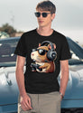 Funny Capybara Rodent Video Games T-Shirt for Men & Women, T-Shirts Graphic Tee - Navy