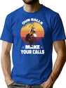 Funny Cell Tower Climber Vintage Art T-Shirt for Men & Women, T-Shirts Graphic Tee - Blue