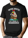 Funny Chicken Vintage Rooster Old Cranky Dangerous T-Shirt for Men & Women, T-Shirts Graphic Tee - Black