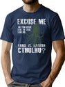 Funny Cthulhu Excuse Me Do You Have A Moment To Talk About Our Lord Savior Cthulhu T-Shirt for Men & Women, T-Shirts Graphic Tee - Navy