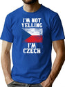 Funny Czech Gift I'M Not Yelling I'M Czech T-Shirt for Men & Women, T-Shirts Graphic Tee - Blue