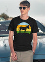 Funny Donkey Vintage Sunset T-Shirt for Men & Women, T-Shirts Graphic Tee - Navy