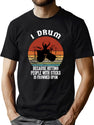 Funny Drummer Retro Vintage Sunset Drum Birthday Party T-Shirt for Men & Women, T-Shirts Graphic Tee - Green