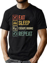 Funny Eat Sleep Escape Rooms Repeat Retro Vintage T-Shirt for Men & Women, T-Shirts Graphic Tee - Green