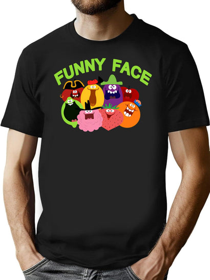 Funny Face (1) T-Shirt for Men & Women, T-Shirts Graphic Tee - Black