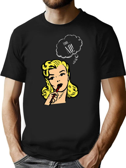 Funny Female Says No T-Shirt for Men & Women, T-Shirts Graphic Tee - Black
