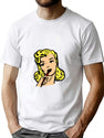 Funny Female Says No T-Shirt for Men & Women, T-Shirts Graphic Tee - White