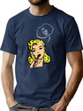 Funny Female Says No T-Shirt for Men & Women, T-Shirts Graphic Tee - Navy
