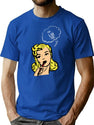 Funny Female Says No T-Shirt for Men & Women, T-Shirts Graphic Tee - Blue