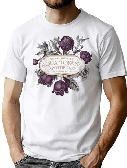 Funny Feminist Aqua Tofana Apothecary Vintage Women T-Shirt for Men & Women, T-Shirts Graphic Tee - Black