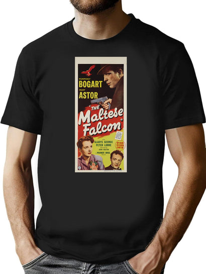 Funny Gift For Maltese Falcon Vintage Photograp T-Shirt for Men & Women, T-Shirts Graphic Tee - Black