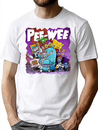 Funny Gifts Pee Weethrow Back Vintage Style Tees T-Shirt for Men & Women, T-Shirts Graphic Tee - Black