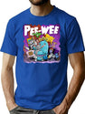 Funny Gifts Pee Weethrow Back Vintage Style Tees T-Shirt for Men & Women, T-Shirts Graphic Tee - Blue