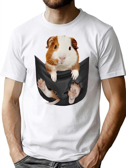 Funny Guinea Pig In Your Pocket T-Shirt for Men & Women, T-Shirts Graphic Tee - Black