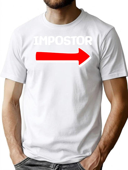 Funny Impostor Arrow -Among Us Premium Heavyweight Cotton T-Shirt - Black