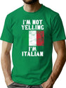 Funny Italian Gift I'M Not Yelling I'M Italian - Retro Italy Flag - Italy Pride T-Shirt for Men & Women, T-Shirts Graphic Tee - Green