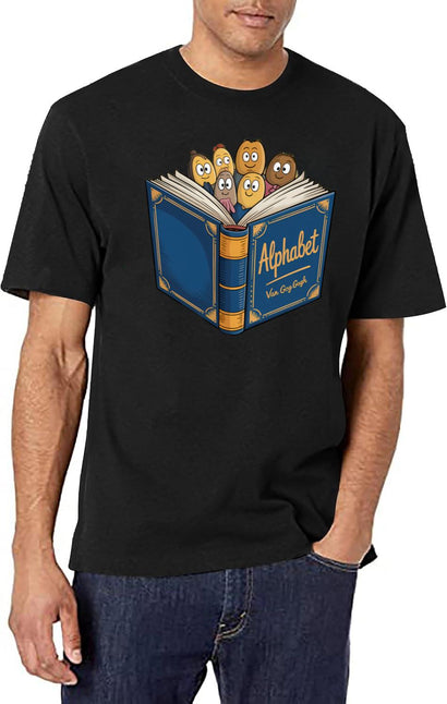 Funny Letters. T-Shirt for Men & Women, T-Shirts Graphic Tee - Black