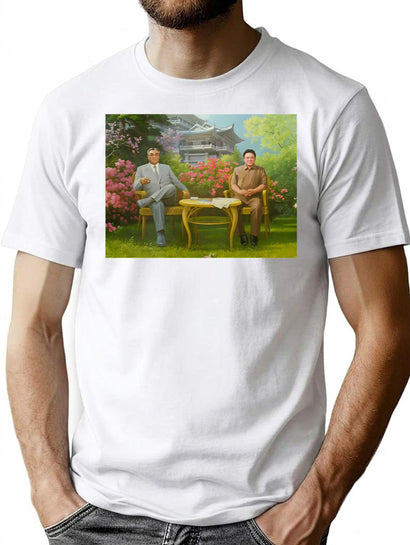Funny North Korea Propaganda Poster Print T-Shirt T-Shirt for Men & Women, T-Shirts Graphic Tee - Black