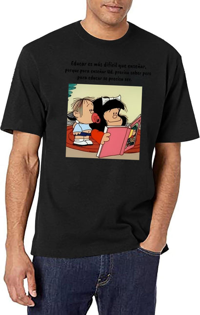 Funny Quotes In Spanish With Mafalda T-Shirt for Men & Women, T-Shirts Graphic Tee - Black