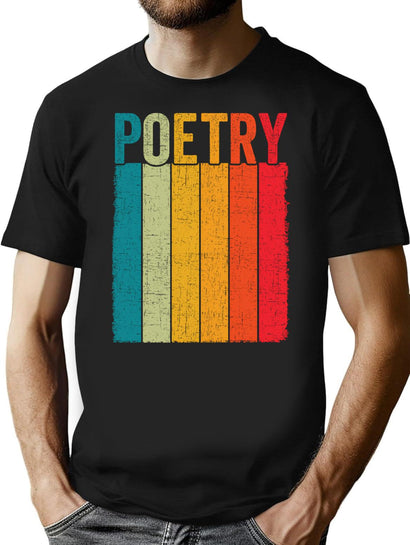 Funny Retro Vintage Poetry Shirt Poetry Shirt Poem Writer Shirt Poet Gift Gift For Writer Eat Sleep Poetry Shirt Poetry Appreciation T-Shirt for Men & Women, T-Shirts Graphic Tee - Black