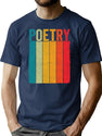 Funny Retro Vintage Poetry Shirt Poetry Shirt Poem Writer Shirt Poet Gift Gift For Writer Eat Sleep Poetry Shirt Poetry Appreciation T-Shirt for Men & Women, T-Shirts Graphic Tee - Navy
