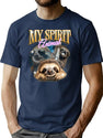 Funny Sloth Retro 90S Bootleg Bootleg Graphic T-Shirt - Navy