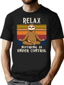 Funny Sloth Yoga Retro Vintage Gift T-Shirt for Men & Women, T-Shirts Graphic Tee - Black