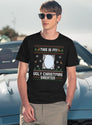 Funny Ugly Christmas Sweater with Mirror Black T-Shirt - Navy
