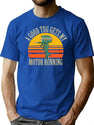 Funny Vintage Green Outboard Motor Boating Design T-Shirt for Men & Women, T-Shirts Graphic Tee - Blue