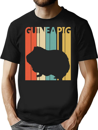 Funny Vintage Guinea Pig T-Shirt for Men & Women, T-Shirts Graphic Tee - Black