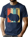 Funny Vintage Guinea Pig T-Shirt for Men & Women, T-Shirts Graphic Tee - Navy