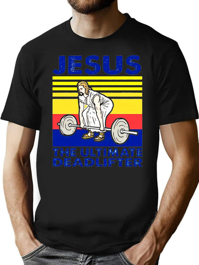 Funny Vintage Gym Christian T-Shirt for Men & Women, T-Shirts Graphic Tee - Black