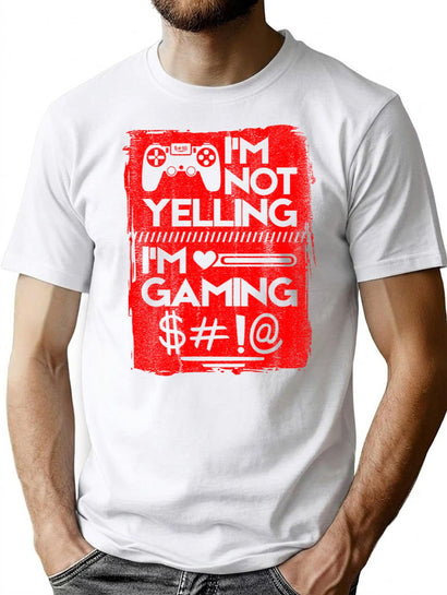 Funny Yelling Gamer Gaming Cute Online Pc Video Game Lover T-Shirt for Men & Women, T-Shirts Graphic Tee - Black
