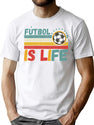 Futbol Is Life Football Lover Vintage T-Shirt for Men & Women, T-Shirts Graphic Tee - White