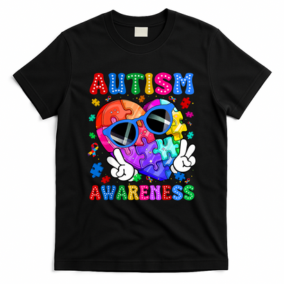 Groovy Autism Awareness  Autistic Autism T-Shirt