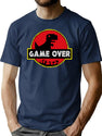 Game Over Video Dino Park No Internet Signal T-Shirt for Men & Women, T-Shirts Graphic Tee - Navy
